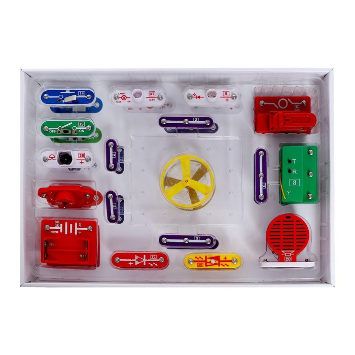 Конструктор электронный «Эврики», 2289 схем, 19 элементов, работает от батареек Конструктор электронный «Эврики», 2289 схем, 19 элементов, работает от батареек