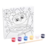 Картина по номерам на хеллоуин для детей &laquo;Сова-колдунья&raquo;, 15 х 15 см