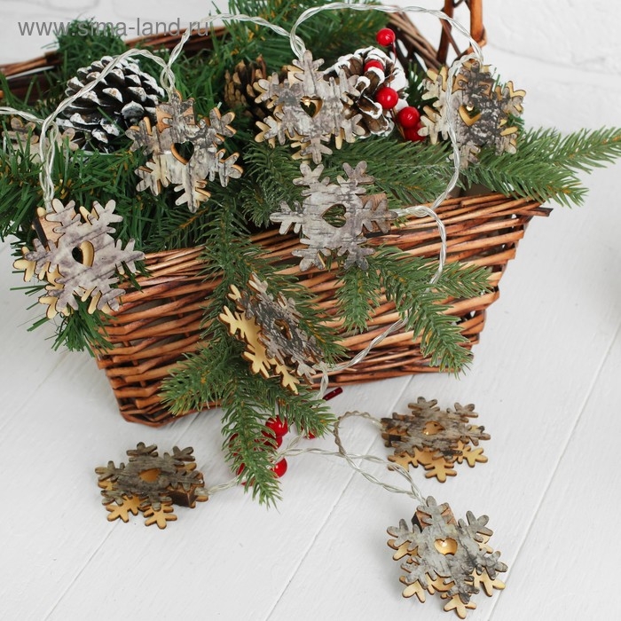 Новогодняя гирлянда &laquo;Снежинки&raquo;, длина 150 см