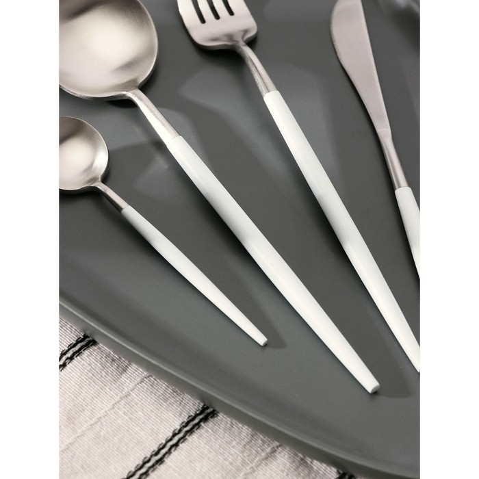 Набор столовых приборов из нержавеющей стали Magistro &laquo;Фолк&raquo;, 4 предмета, цвет серебряный