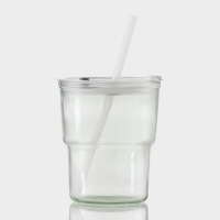 Стакан стеклянный с крышкой и трубочкой, 450 мл Стакан стеклянный с крышкой и трубочкой, 450 мл