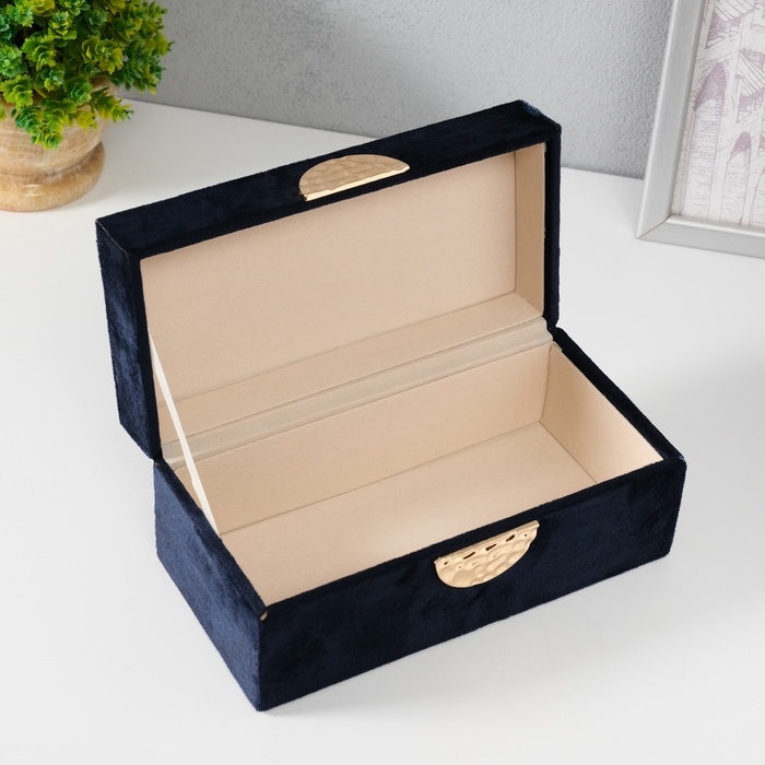 Шкатулка текстиль Шкатулка текстиль "Ядро" синяя 12х25х7,8 см