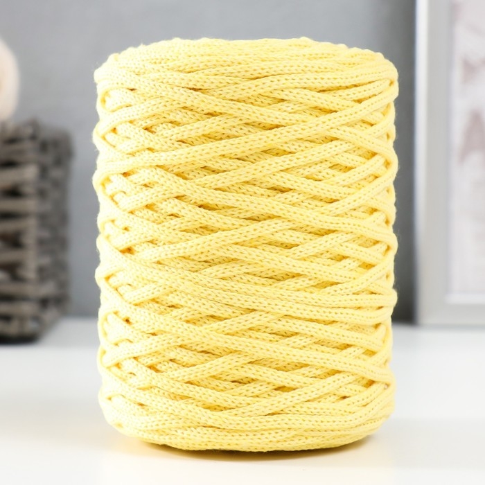 Шнур для вязания без сердечника 70% хлопок, 30% полиэстер ширина 3мм 100м/160&plusmn;10гр (123)