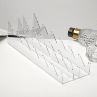 Горка для теней 12 отделений, 7&times;24&times;8 см, оргстекло 2 мм, прозрачная, В ЗАЩИТНОЙ ПЛЁНКЕ