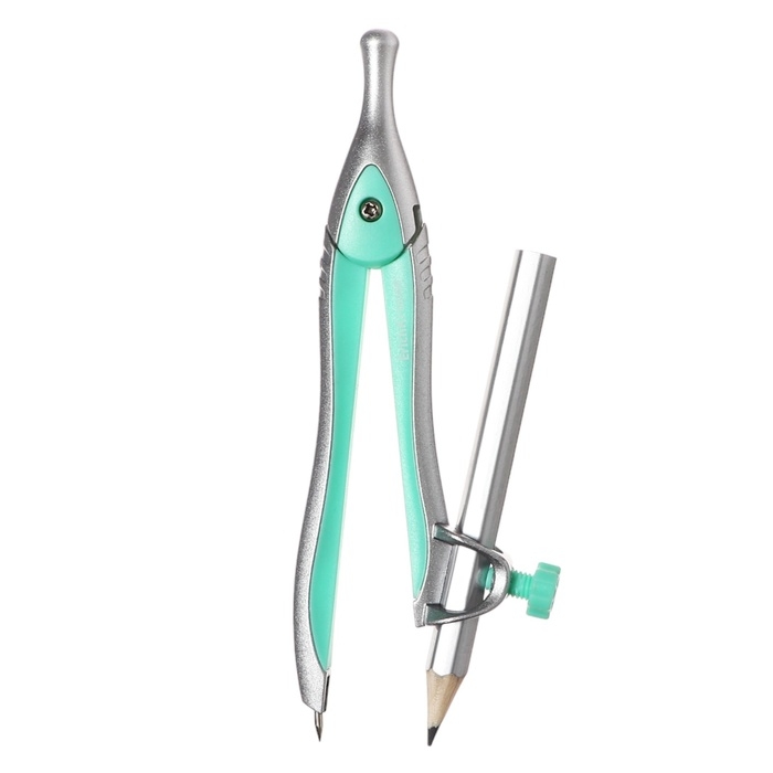 Циркуль металлический ErichKrause Циркуль металлический ErichKrause "Pastel Bloom", 125мм, с карандашом, пенал, микс