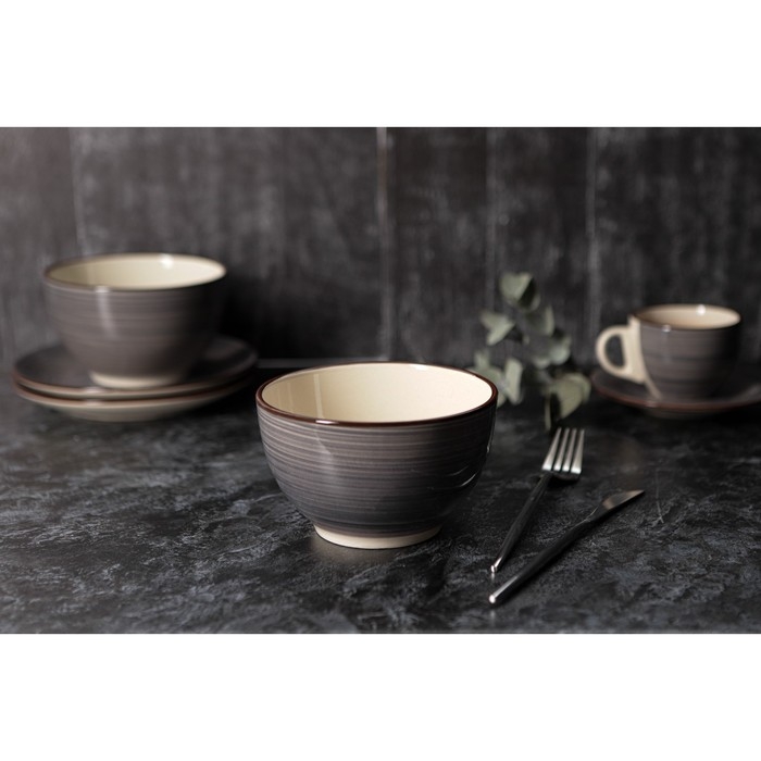 Салатник керамический Доляна «Морской мир», 800 мл, d=14 см, цвет коричневый Салатник керамический Доляна «Морской мир», 800 мл, d=14 см, цвет коричневый