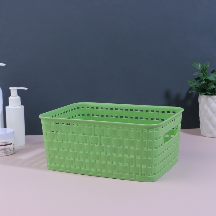 Органайзер для хранения, с ручками, 1 секция, 24,5 &times; 18,5 &times; 10,5 см, цвет МИКС