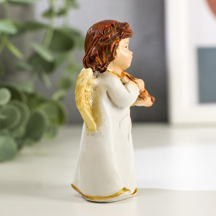 Сувенир полистоун "Ангелочек в платье, с скрипкой/мандолиной" МИКС 8х3,8х3,6 см