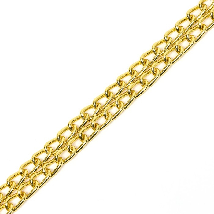 Ошейник - удавка металлический двухрядный, 55 см, толщина проволоки 2,5 мм, золотистый Ошейник - удавка металлический двухрядный, 55 см, толщина проволоки 2,5 мм, золотистый