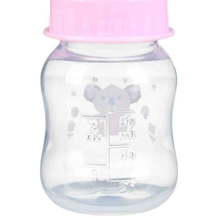 Бутылочка для кормления, 60 мл, +3 мес., цвет МИКС (фасовка по 3шт)