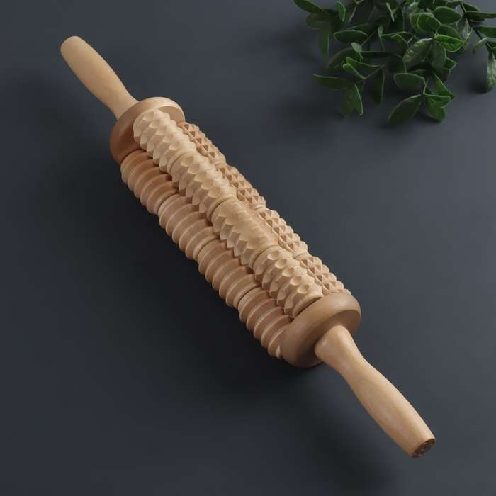 Массажёр для спины &laquo;Кукуруза&raquo;, d = 6,5 &times; 42 см, деревянный