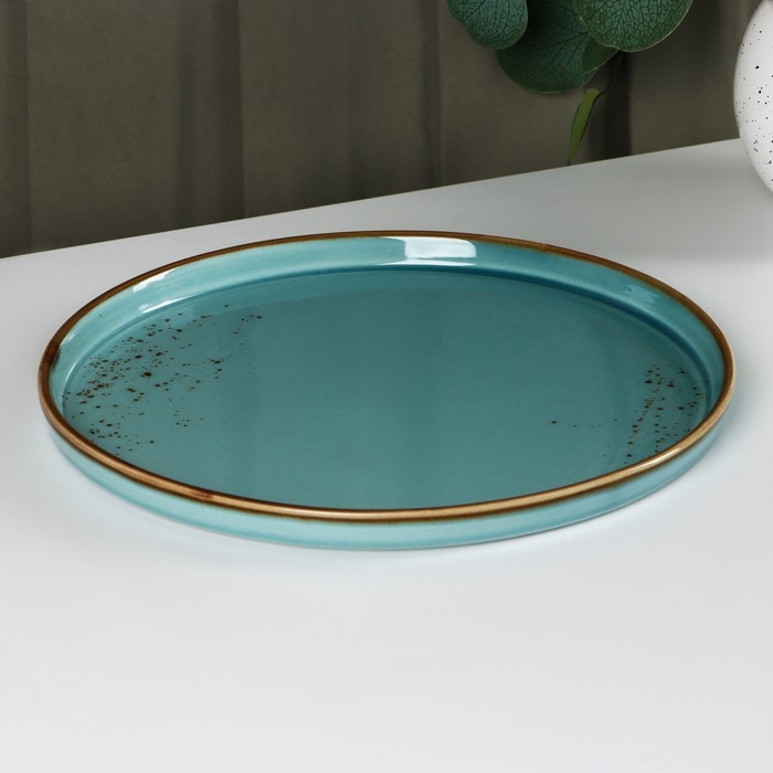 Тарелка фарфоровая с бортиком Magistro &laquo;Церера&raquo;, d=25,5 см, цвет голубой