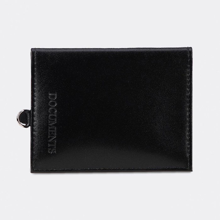 Обложка для удостоверения и автодокументов на кнопке, цвет чёрный Обложка для удостоверения и автодокументов на кнопке, цвет чёрный