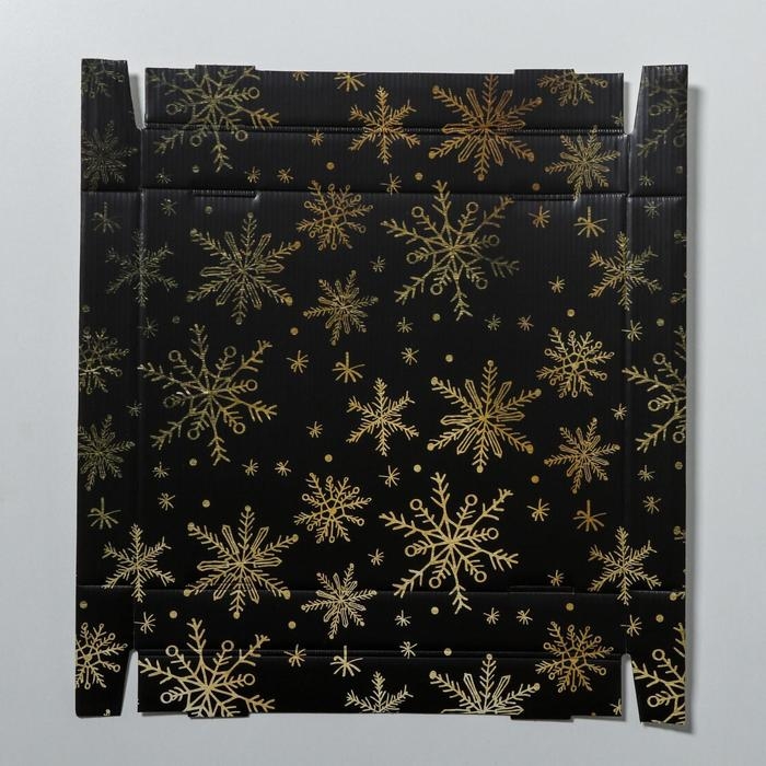 Коробка подарочная новогодняя складная &laquo;Золотой праздник&raquo;, 31,2 х 25,6 х 16,1 см, Новый год