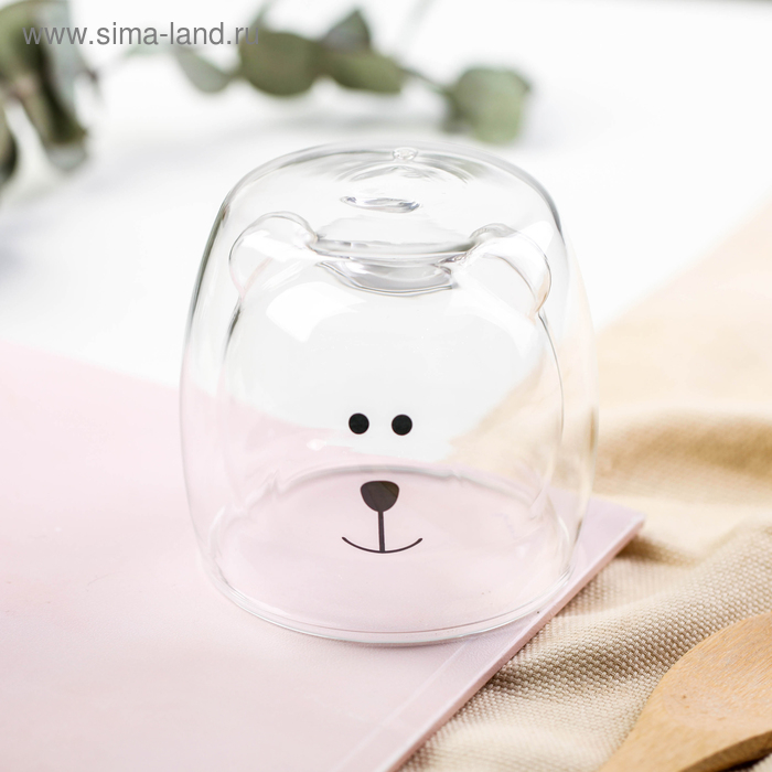 Стакан стеклянный с подставкой &laquo;Моя порция счастья&raquo;, 300 мл