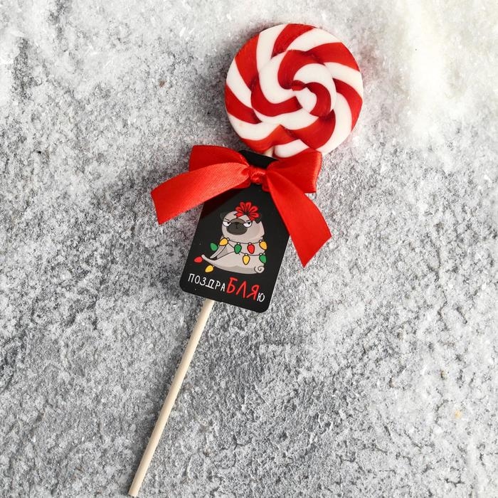 Леденец на палочке &laquo;Мопс&raquo;: со вкусом клубники, 15 г