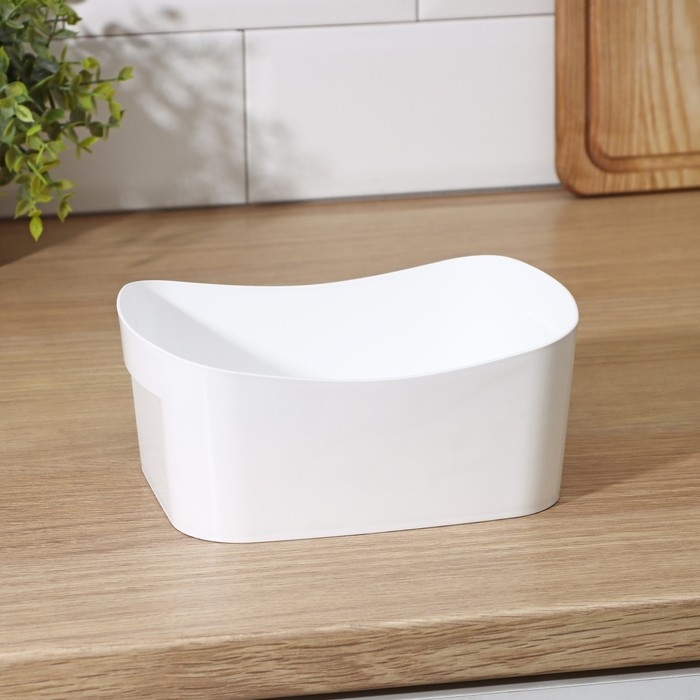 Корзинка для хранения без крышки, 1,6 л, 19&times;14&times;8 см, цвет белый