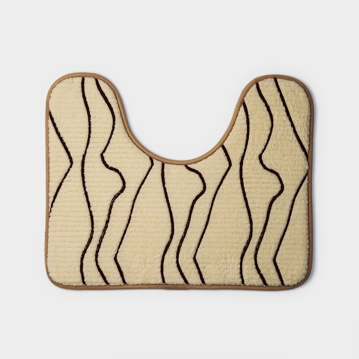 Коврики для ванной и туалета Доляна Lightning, 2 шт: 40×50 см, 50×80 см, цвет бежевый Коврики для ванной и туалета Доляна Lightning, 2 шт: 40×50 см, 50×80 см, цвет бежевый