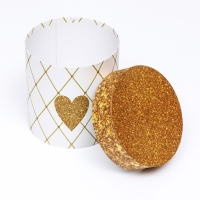 Набор круглых коробок 5в1 "Сердце золотое", 25 &times; 25 ‒15 &times; 15 см