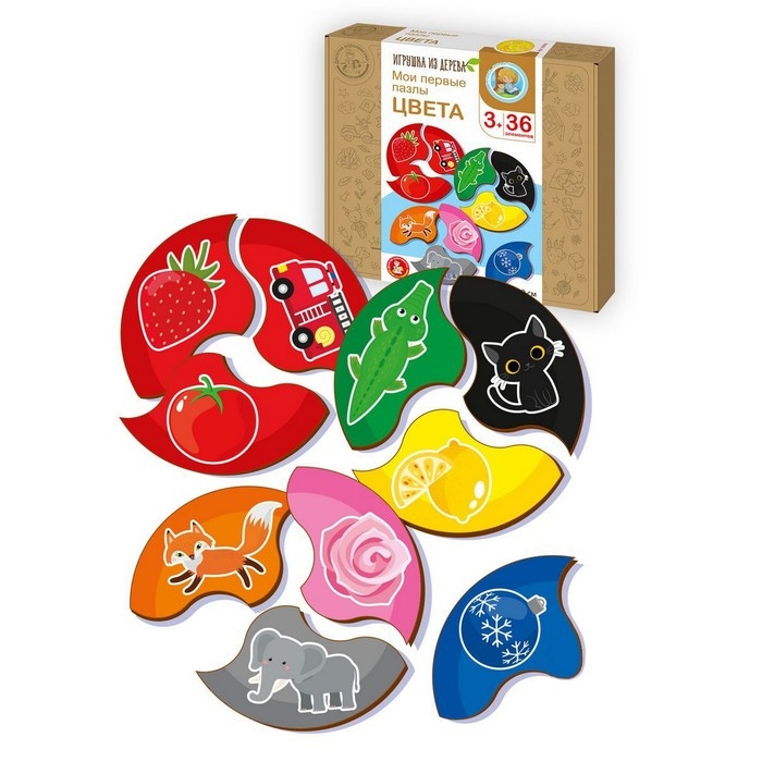 Пазлы из дерева &laquo;Мои первые пазлы. Цвета&raquo;, 36 эл.