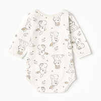 Боди детское с длинным рукавом, цвет белый/зайчики, рост 80