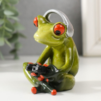 Сувенир полистоун лак "Лягушонок играет в приставку" МИКС  8х7х8 см