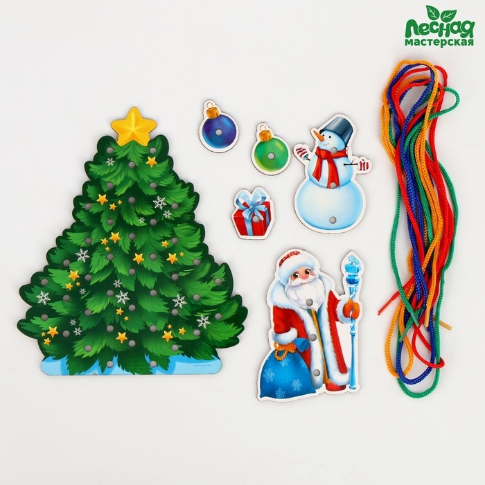Новогодняя игрушка. Шнуровка &laquo;Новый год! Праздник в лесу&raquo;