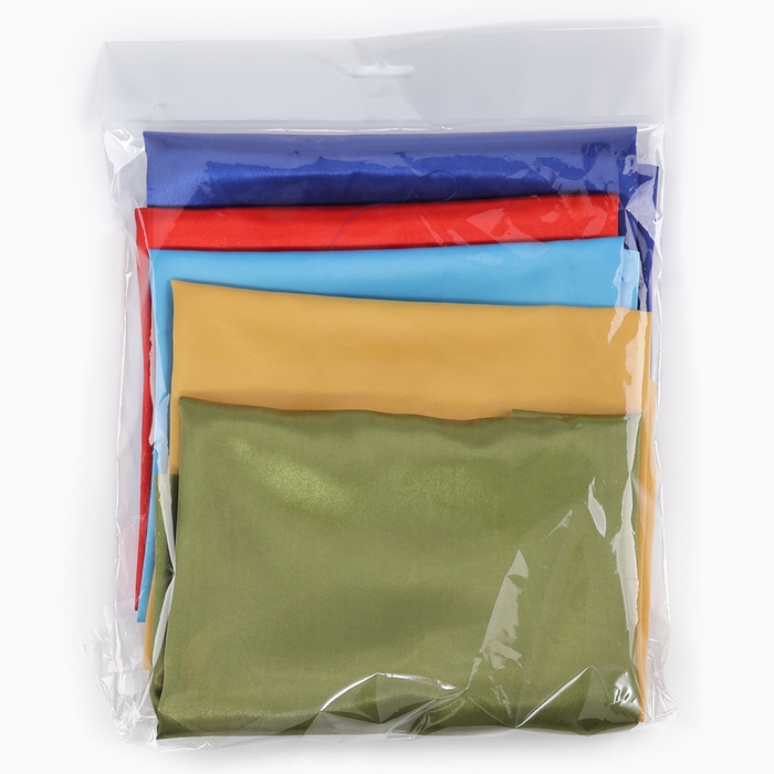 Набор лоскутов для рукоделия, атлас однотонный, 5 видов, 50 &times; 50 см