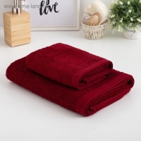 Полотенце махровое Этель &laquo;Терри&raquo; 70x140 см, бордовый