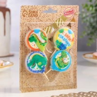 Набор свечей в торт "Динозаврики", 4&times;4,4см, 4 шт