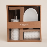 Аксессуары для ванной SL Home, 3 предмета: дозатор, мыльница, стакан Аксессуары для ванной SL Home, 3 предмета: дозатор, мыльница, стакан