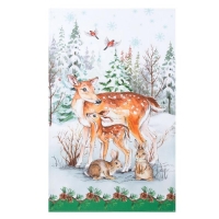 Полотенце &laquo;Олени&raquo; ТМ &laquo;Этель: Новогодний лес&raquo;, 40 &times; 67 см, 100 % хлопок, саржа, 190 г/м&sup2;