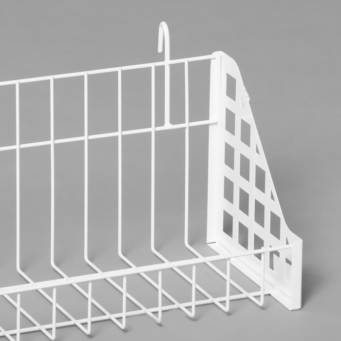 Корзина на сетку 60,5&times;16,5&times;19,5 см, цвет белый