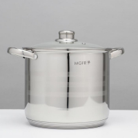 Набор кастрюль из нержавеющей стали «Абель», 4 предмета: 7 л, 9 л, 10 л, 12 л, крышки, индукция Набор кастрюль из нержавеющей стали «Абель», 4 предмета: 7 л, 9 л, 10 л, 12 л, крышки, индукция