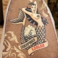 Шапка для бани "Классическая" с термопечатью "Сказочная банька (русалочка)" Шапка для бани "Классическая" с термопечатью "Сказочная банька (русалочка)"