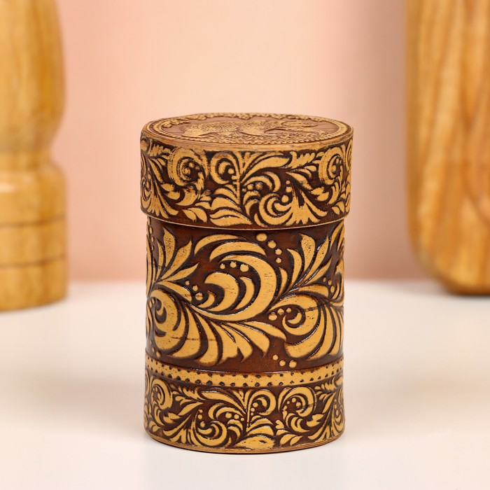 Набор стопок &laquo;Медведь&raquo;, 3 шт, в футляре, 4,5&times;4,5&times;8 см, береста