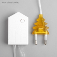 Гирлянда &laquo;Нить&raquo; 5 м с насадками &laquo;Шарики жёлтые&raquo;, IP20, прозрачная нить, 30 LED, свечение жёлтое, 8 режимов, 220 В