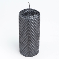 Свеча из вощины, 6х6х12,5 см, мокрый асфальт металлик