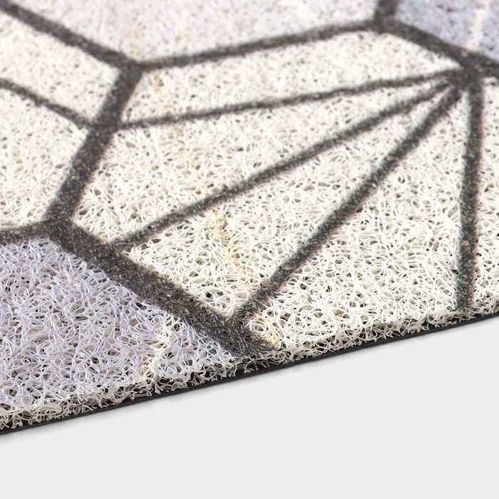 Коврик придверный грязезащитный Доляна &laquo;Грани&raquo;, 80&times;120 см, цвет серо-зелёный