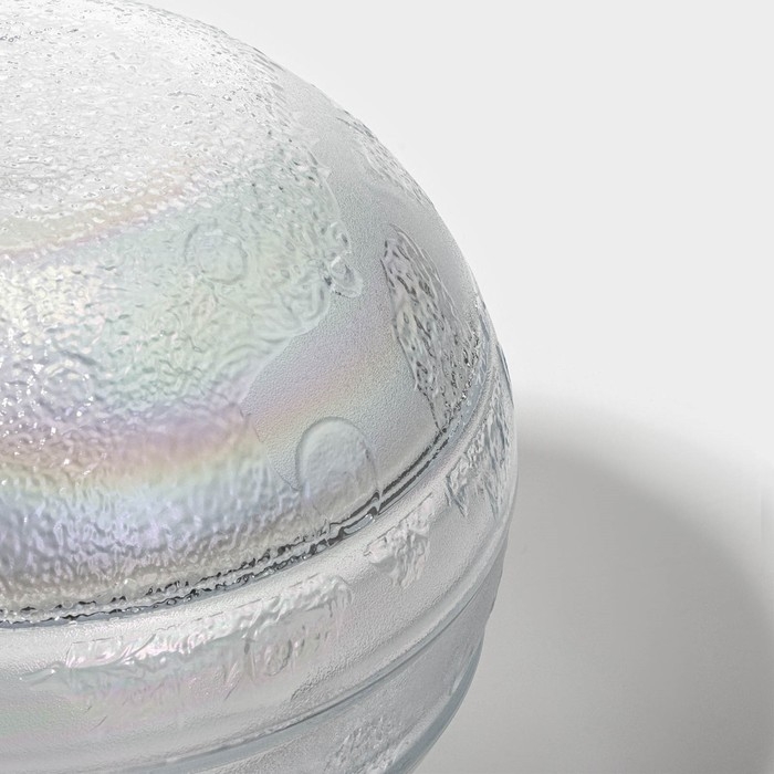 Набор тарелок стеклянных &laquo;Космос&raquo;, 4 предмета: 2 тарелки 18,5&times;5,5 см, 2 тарелки 19,8&times;3,5 см, цвет перламутровый