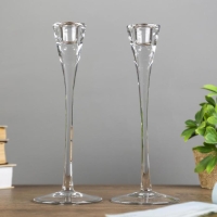 Подсвечник стекло на 1 свечу "Бокал" набор 2 шт прозрачный 29х10,7х10,7 см Подсвечник стекло на 1 свечу "Бокал" набор 2 шт прозрачный 29х10,7х10,7 см