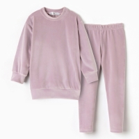 Костюм детский (свитшот, лосины) KAFTAN Plushy р.36 (134-140), лиловый