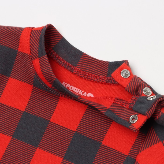 Костюм: джемпер и брюки Крошка Я Костюм: джемпер и брюки Крошка Я "Клеточка", рост 68-74 см, красный