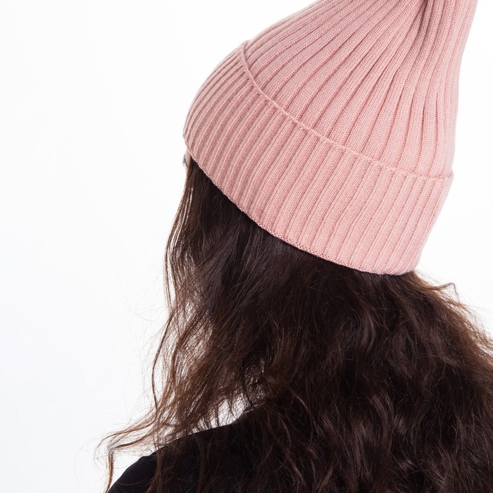 Шапка женская зимняя, цвет пудра, размер 52-56 Шапка женская зимняя, цвет пудра, размер 52-56