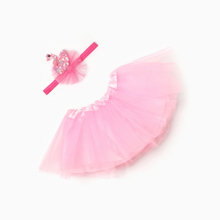Набор для фотосессии Крошка Я Набор для фотосессии Крошка Я "Лебедь" юбка и повязка, розовый, 17 см