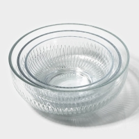 Набор стеклянных салатников с крышкой Lav &laquo;Токио&raquo;, 2,6/1,5/0,8 л, 3 шт