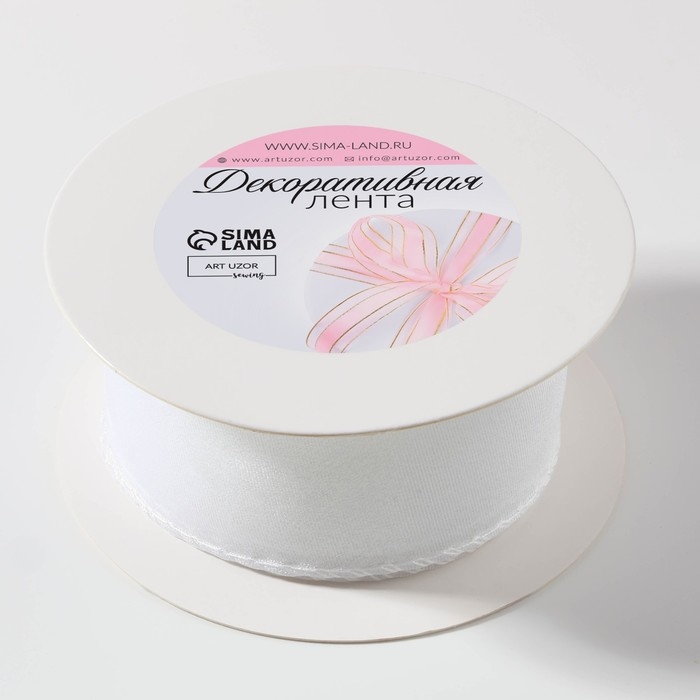 Лента капроновая &laquo;Волна&raquo;, 50 мм, 10 &plusmn; 1 м, цвет белый