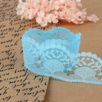 Кружево капроновое, 40 мм &times; 10 &plusmn; 1 м, цвет голубой