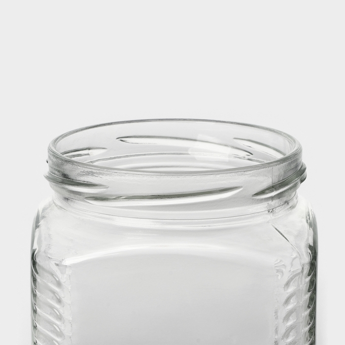 Набор стеклянных банок с золотистой крышкой и этикеткой, ТО-82, 390 мл, 6 шт