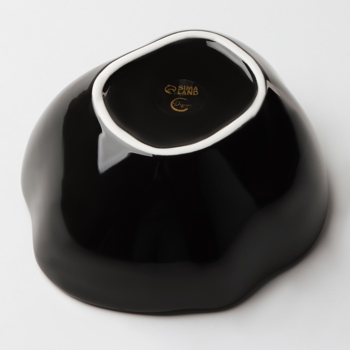 Салатник керамический неровный край &laquo;Синяя&raquo;, 600 мл, 17 см, цвет синий